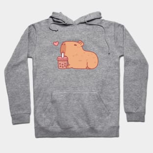 Cute Capybara Chilling With Bubble Tea Hoodie